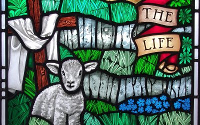 I AM THE RESURRECTION IN STAINED GLASS